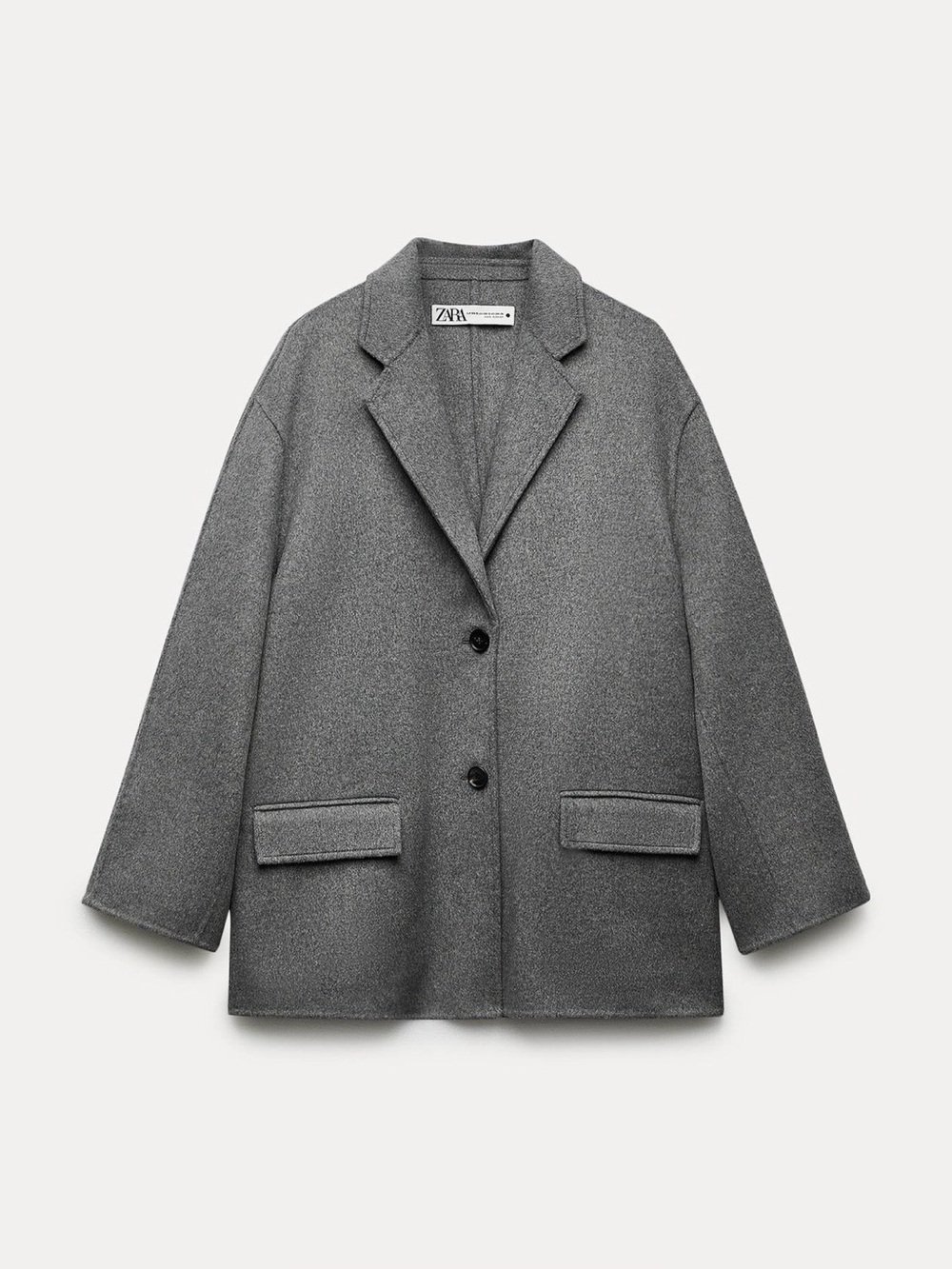 Zara Gray Wool Blend Oversized blazer coat